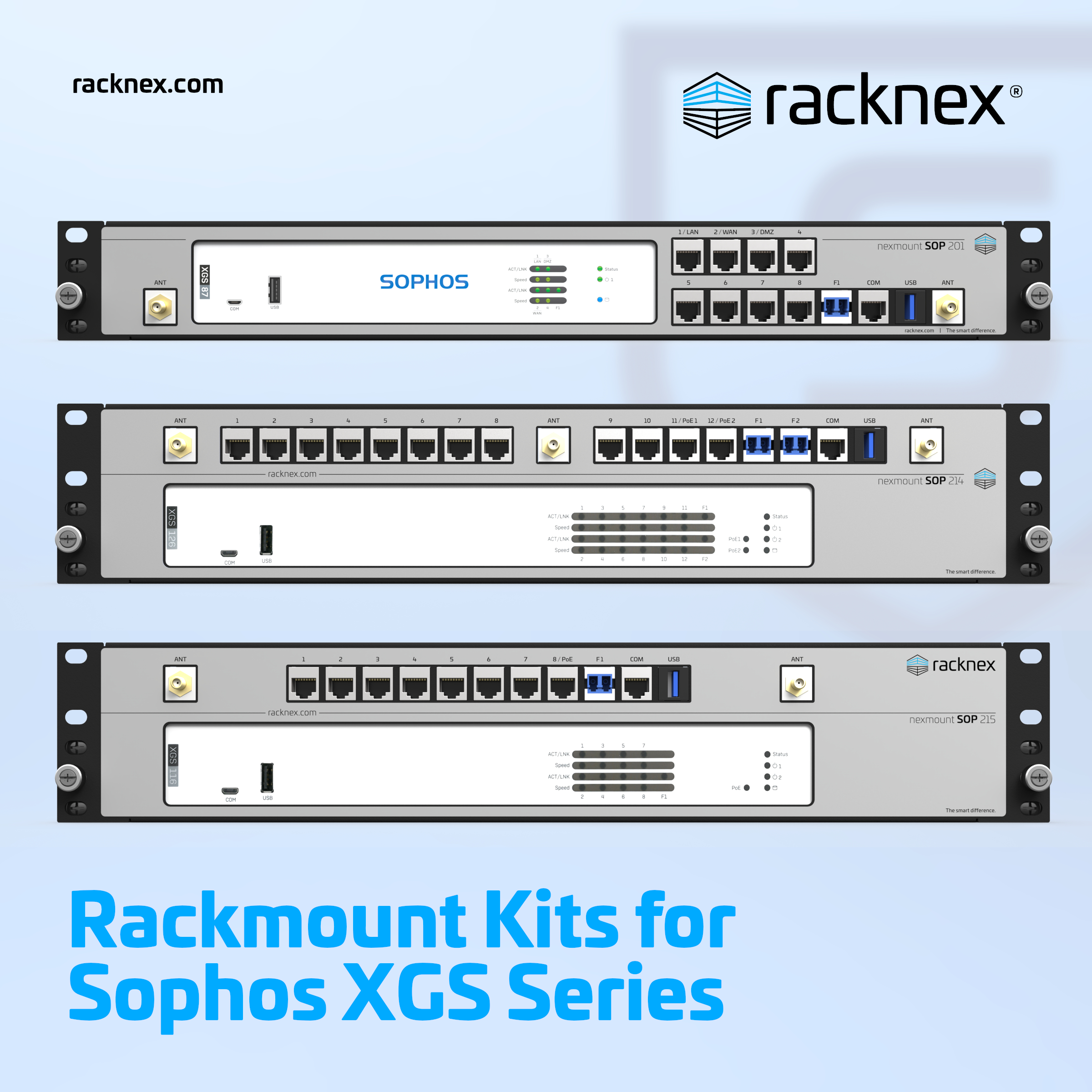 Sophos XGS Desktop Firewalls in 19 inch racks