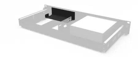 With 5.25 inch half height drive bay Slot Cover (assembled in UM-BAY-201)