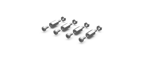 Hex spacer set with screws External thread to Internal thread