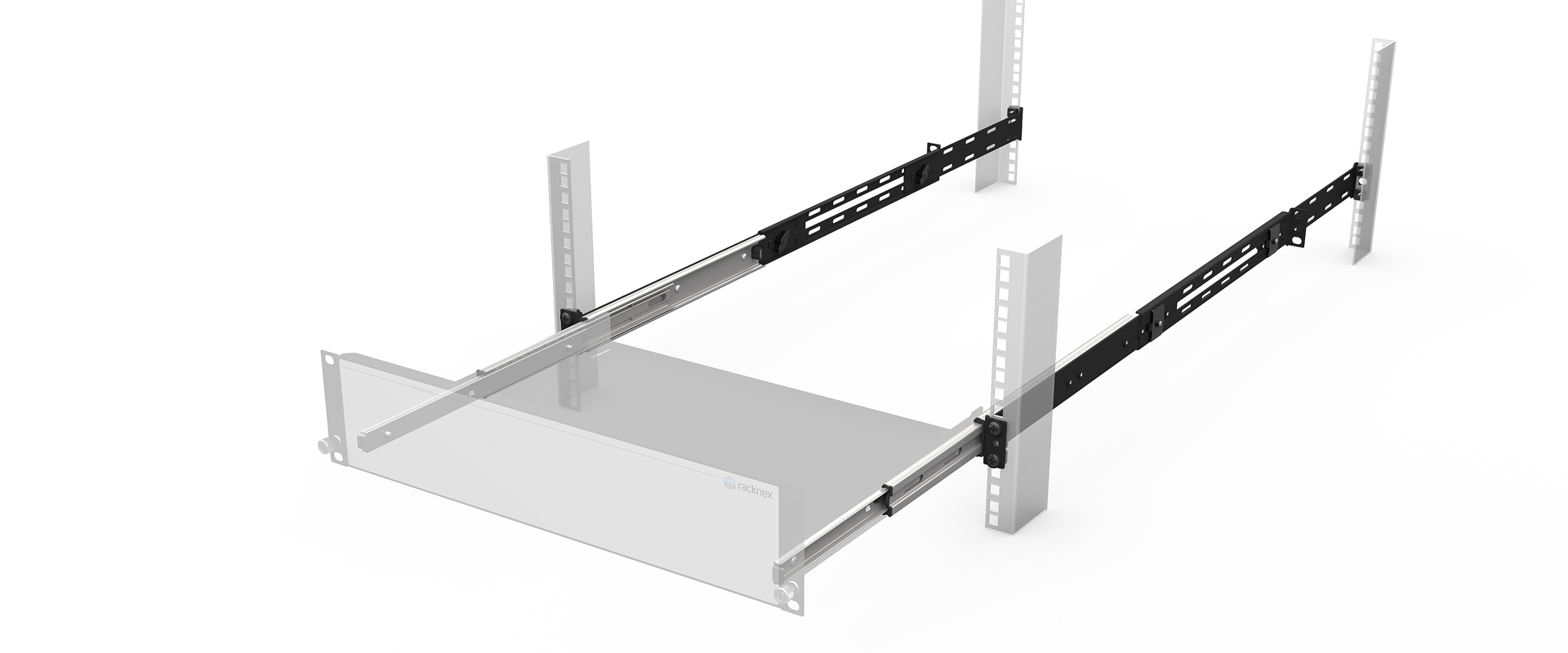 with Rail System 19 inch 2.33U 900mm Extended