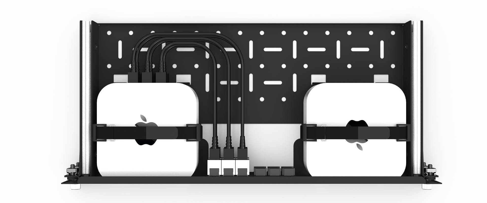 Mac Mini Rack Mount for 2x Mac Mini, 19 inch, 1.33U